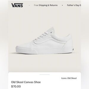 Never been worn, Vans Old Skool Canvas Shoe, size 7